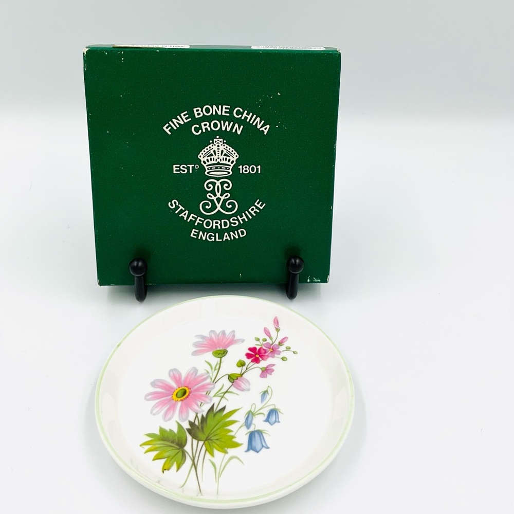 Vintage Crown Staffordshire Wild Flowers Coaster